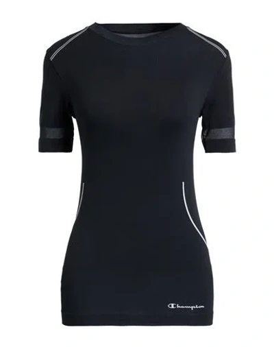 Champion Woman T-shirt Black Size S/m Polyester, Polyamide, Elastane