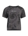 Champion Woman T-shirt Grey Size L Cotton In Grey