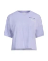 Champion Woman T-shirt Lilac Size L Cotton In Purple