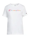 Champion Woman T-shirt White Size L Cotton, Polyester In White