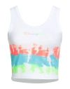 Champion Woman Top White Size L Cotton, Elastane