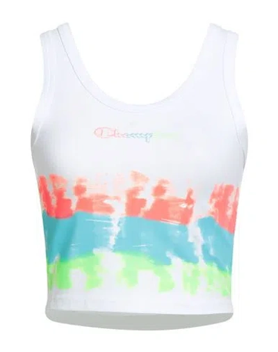 Champion Woman Top White Size L Cotton, Elastane