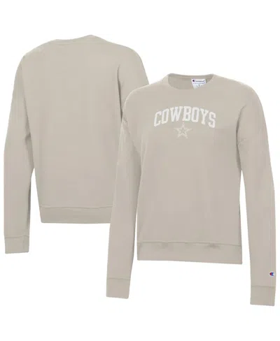 Champion Women's Beige Dallas Cowboys Powerblend Cocoa Butter Fleece Sweatshirt
