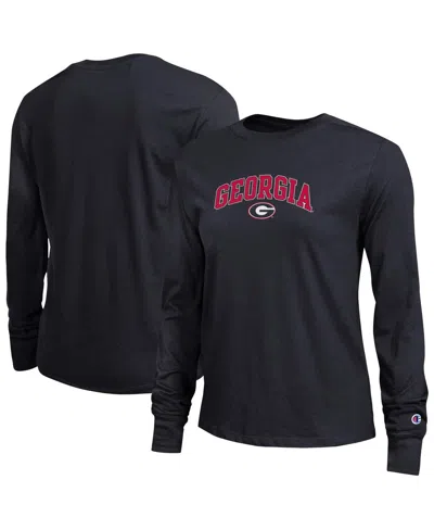 Champion Women's Black Georgia Bulldogs Arch Over Logo Long Sleeve T-shirt