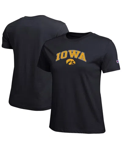 Champion Women's Black Iowa Hawkeyes Arched Over Logo T-shirt