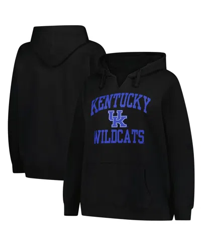 Champion Women's Black Kentucky Wildcats Plus Size Heart Soul Notch Neck Pullover