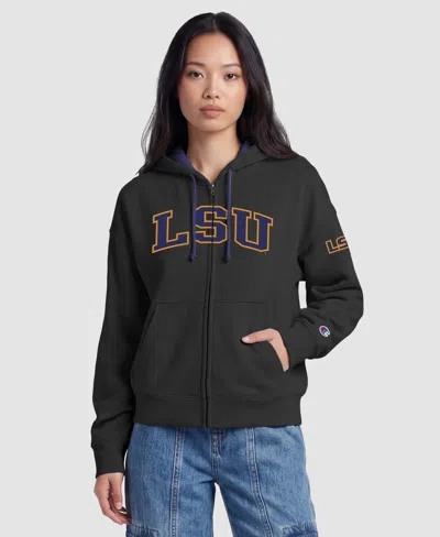 Champion Women's Black Lsu Tigers Arch Full-zip Fleece Hoodie