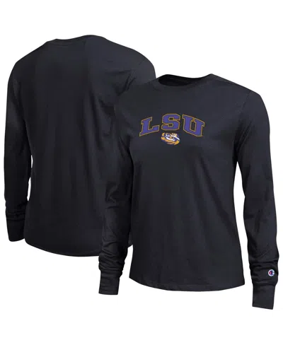 Champion Women's Black Lsu Tigers Arch Over Logo Long Sleeve T-shirt