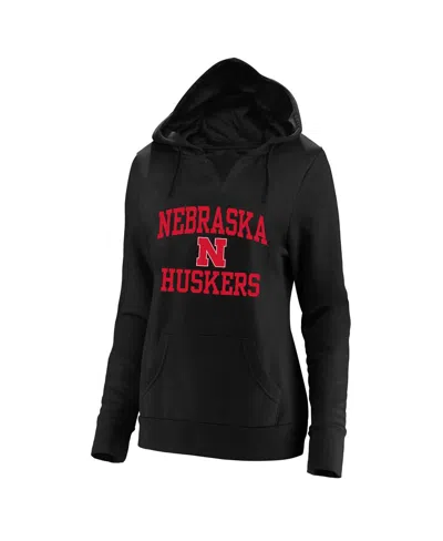 Champion Women's Black Nebraska Huskers Plus Size Heart Soul Notch Neck Pullover Sweatshirt