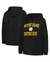 Champion Women's Black Notre Dame Fighting Irish Plus Size Heart Soul Notch Neck Pullover Top In Black