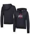 Champion Women's Black Ohio State Buckeyes Powerblend Fleece Pullover Hoodie In Black