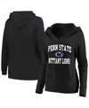Champion Women's Black Penn State Nittany Lions Plus Size Heart Soul Notch Neck Pullover In Black