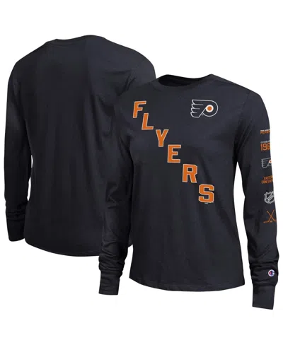 Champion Women's Black Philadelphia Flyers 2-hit Long Sleeve T-shirt