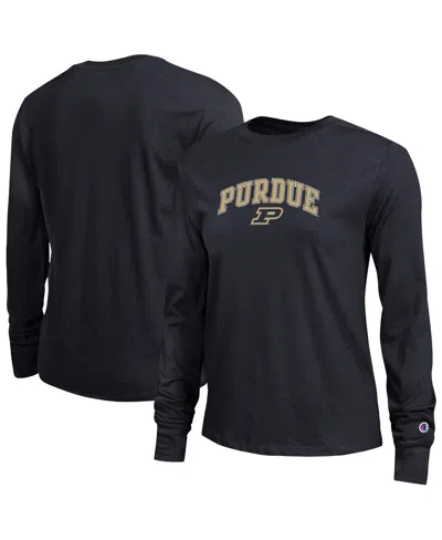Champion Women's Black Purdue Boilermakers Arch Over Logo Long Sleeve T-shirt