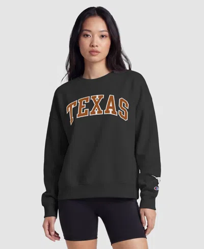 Champion Women's Black Texas Longhorns Fleece Crew Sweatshirt