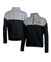 Champion Women's Black Wake Forest Demon Deacons Color-blocked Quarter-zip Sweatshirt In Animal Print