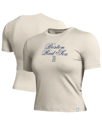 Champion Women's Boston Red Sox Fitted Cropped T-shirt In Neutral