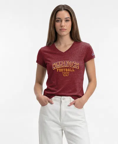 Champion Women's Burgundy Washington Commanders Triumph Tri-blend V-neck T-shirt