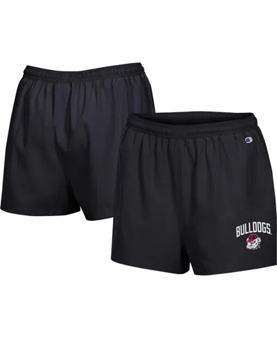 Champion Women's  Black Georgia Bulldogs Football Fan High Waist Shorts