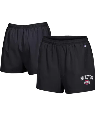Champion Women's  Black Ohio State Buckeyes Football Fan High Waist Shorts