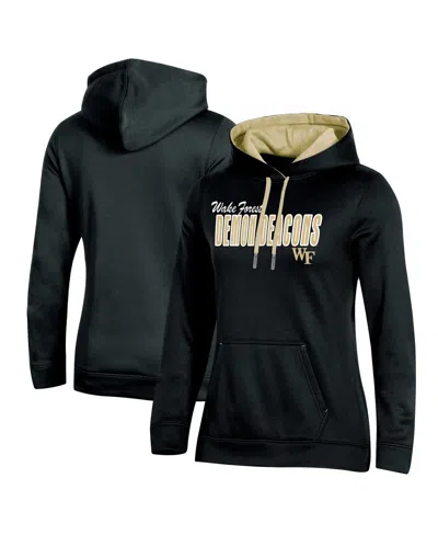CHAMPION WOMEN'S CHAMPION BLACK WAKE FOREST DEMON DEACONS TEAM PULLOVER HOODIE