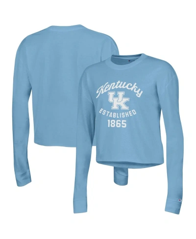 Champion Women's  Blue Kentucky Wildcats Boyfriend Cropped Long Sleeve T-shirt