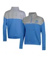 Champion Women's  Carolina Blue North Carolina Tar Heels Color-blocked Quarter-zip Sweatshirt In Carolina Blue