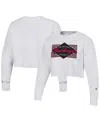 Champion Women's  Heather Gray Distressed Ohio State Buckeyes Reverse Weave Cropped Pullover Sweatshi In Heather Gray
