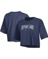 Champion Women's  Heather Navy Penn State Nittany Lions Boyfriend Cropped T-shirt In Heather Navy