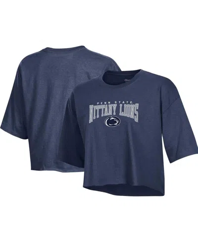 Champion Women's  Heather Navy Penn State Nittany Lions Boyfriend Cropped T-shirt