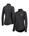 Champion Women's  Heathered Black Oklahoma Sooners Core Raglan Quarter-zip Jacket In Heathered Black