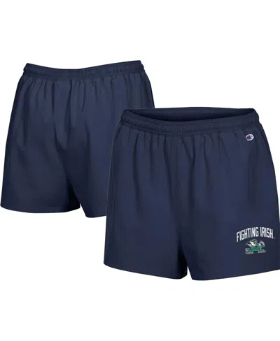 Champion Women's  Navy Notre Dame Fighting Irish Football Fan High Waist Shorts