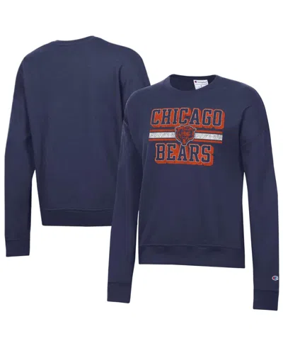 Champion Women's Chicago Bears Powerblend Graphic Pullover Sweatshirt In Blue