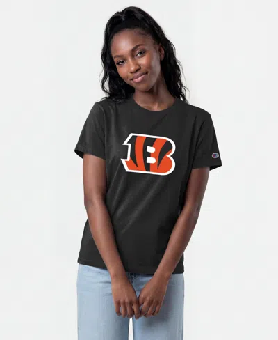 Champion Women's Cincinnati Bengals Screen Print T-shirt In Black