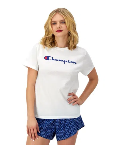 Champion Women's Classic Script Graphic T-shirt In White