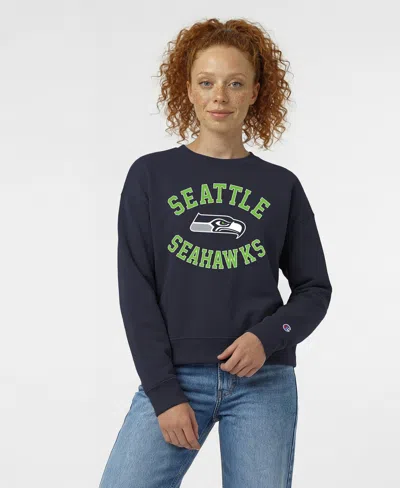 Champion Women's College Navy Seattle Seahawks Heart Soul Powerblend Sweatshirt