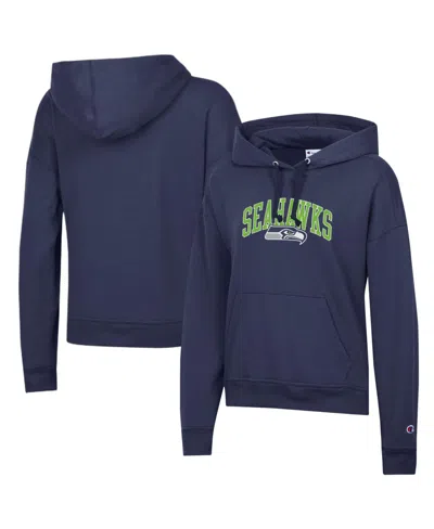 Champion Women's College Navy Seattle Seahawks Powerblend Hoodie In Blue