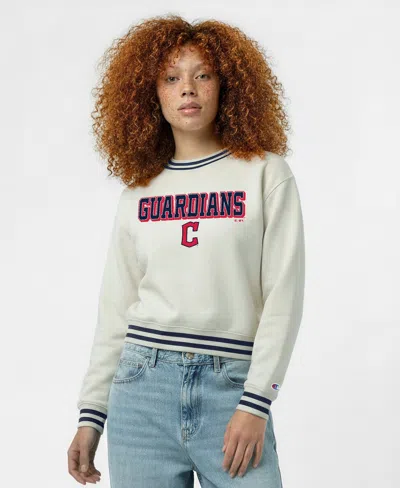 Champion Women's Cream Cleveland Guardians Reverse Weave Sweatshirt