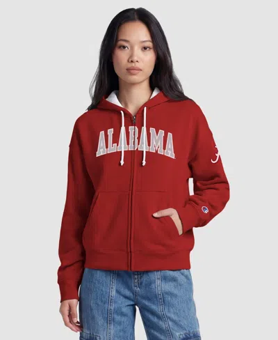 Champion Women's Crimson Alabama Crimson Tide Arch Full-zip Fleece Hoodie In Red