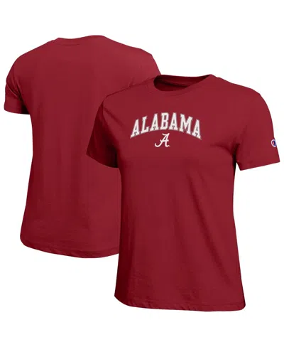 Champion Women's Crimson Alabama Crimson Tide Arched Over Logo T-shirt In Red
