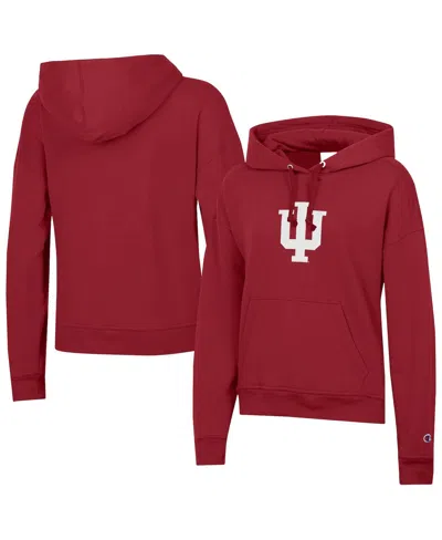 Champion Women's Crimson Indiana Hoosiers Powerblend Fleece Pullover Hoodie In Red