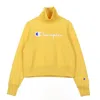 Champion Women's Cropped Turtle Neck Sweatshirt L/s Sweatshirt In Yellow