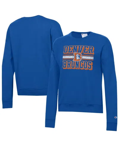Champion Women's Denver Broncos Graphic Crewneck Sweatshirt In Blue