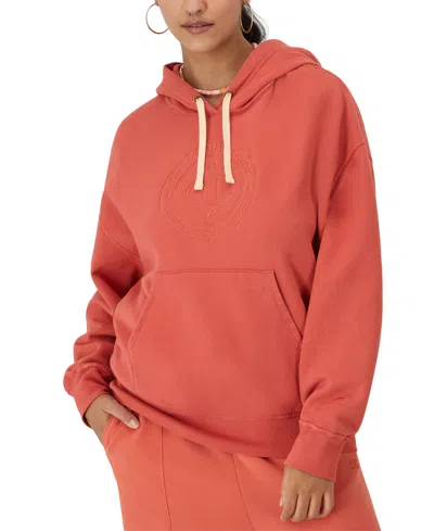 Champion Women's Embroidered Logo Hooded Sweatshirt In Ground Gre