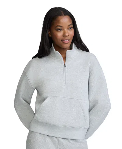Champion Women's Fleece Mock Neck Quarter-zip Sweatshirt In White