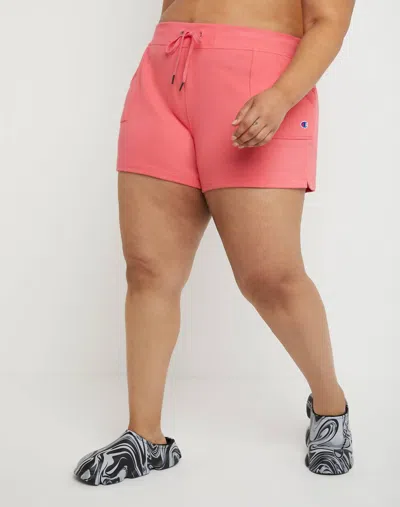 Champion Women's French Terry Shorts In Pinky Peach In Multi