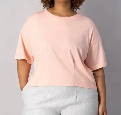 Champion Women French Terry Tailored Crewneck Tee In Spark Pink In Multi