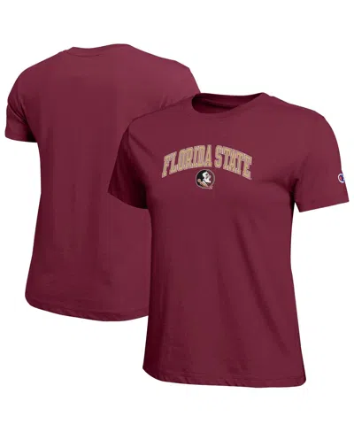 Champion Women's Garnet Florida State Seminoles Arched Over Logo T-shirt In Multi