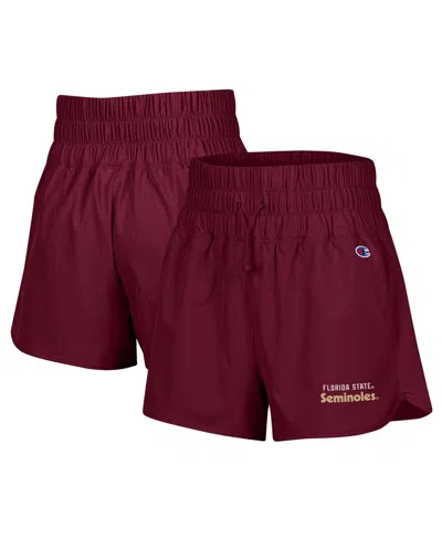 Champion Women's Garnet Florida State Seminoles Tailgate Her Woven Shorts In Red