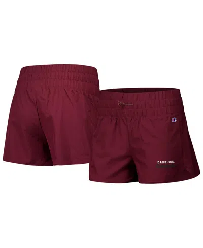 Champion Women's Garnet South Carolina Gamecocks Tailgate Her Woven Shorts In Burgundy